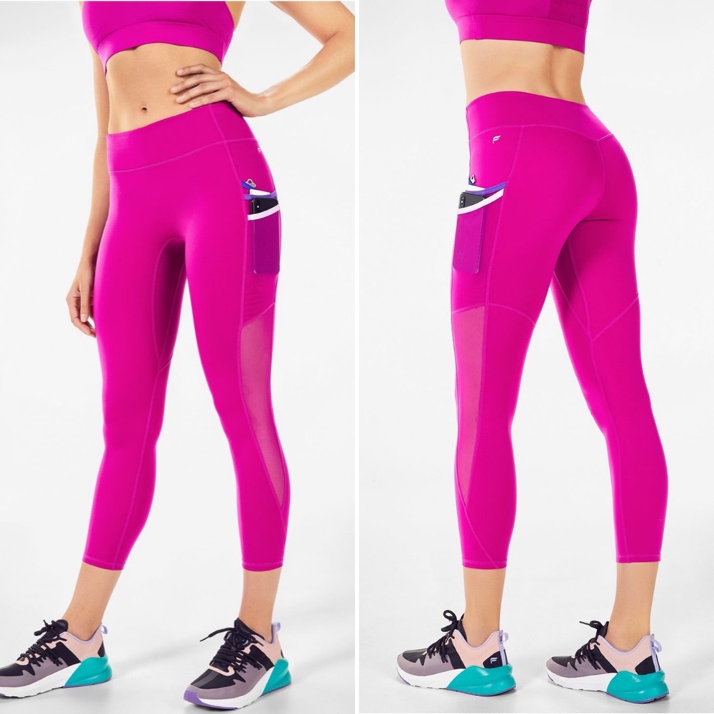 Fabletics Trinity Mid-rise Pocket 7/8 Ankle Legging Vivid Purple Fuchsia